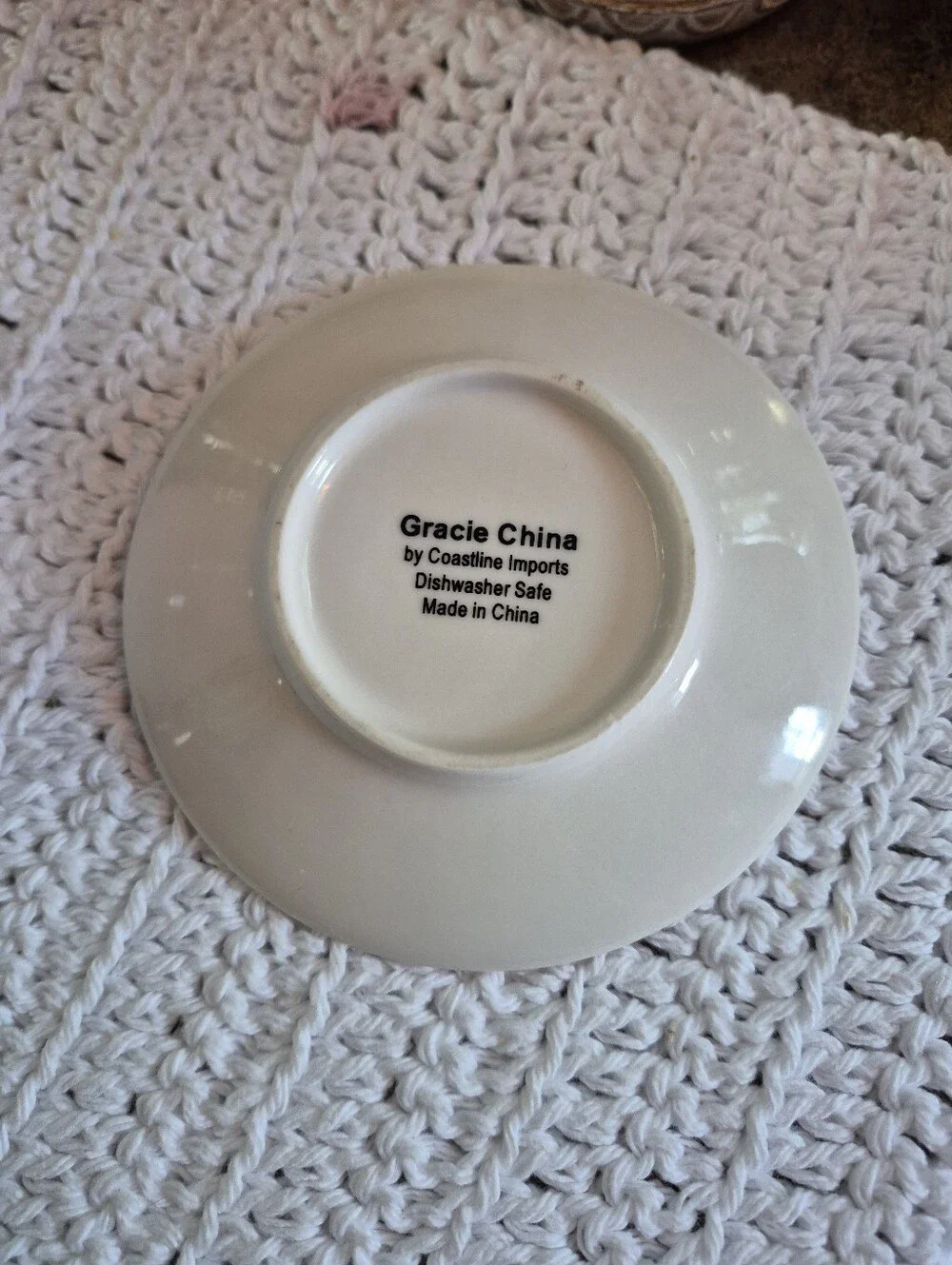 Vtg Gracie China Coastline Imports Teacup & Saucer Gold Scroll Blue Bird Pattern